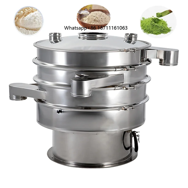 Stainless Steel Motorized Sifter Coffee Beans Peanut Salt Sieving Machine Rotary Vibrating Screen for Food Processing