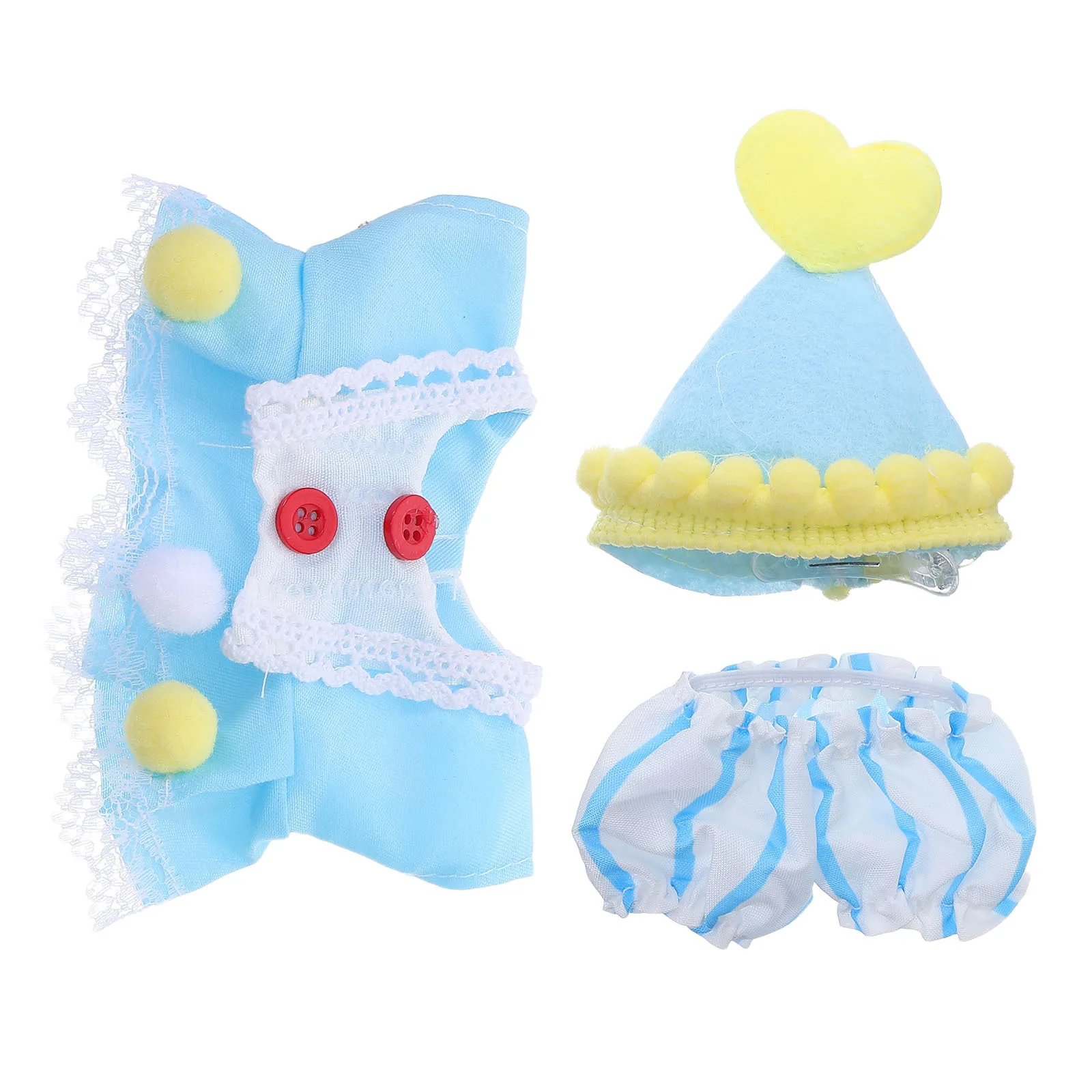 Conjunto de Ropa de Moda de 17 cm, Incluye Gorro de Cumpleaños, Top, Pantalones, Manga Corta, Atuendo Lindo para Juego Creativo, Tacto Realista