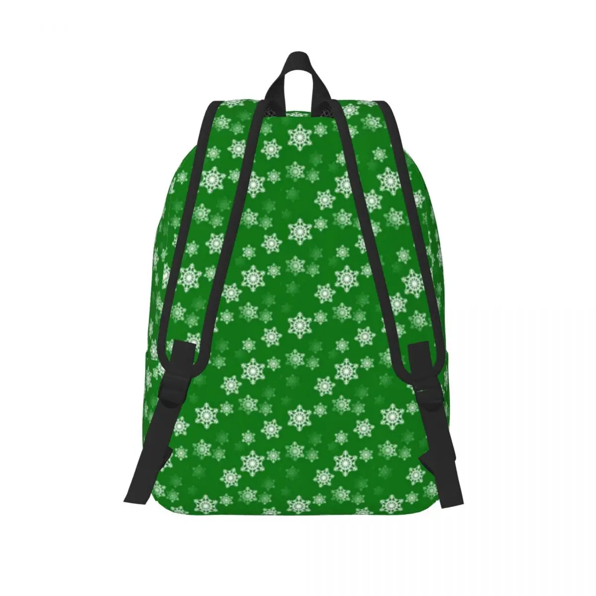 Pequeno Floco De Neve Branco Na Mochila De Natal Verde, Primária High School Estudante Abstrato Bookbag, Mochila De Adolescentes, Presente