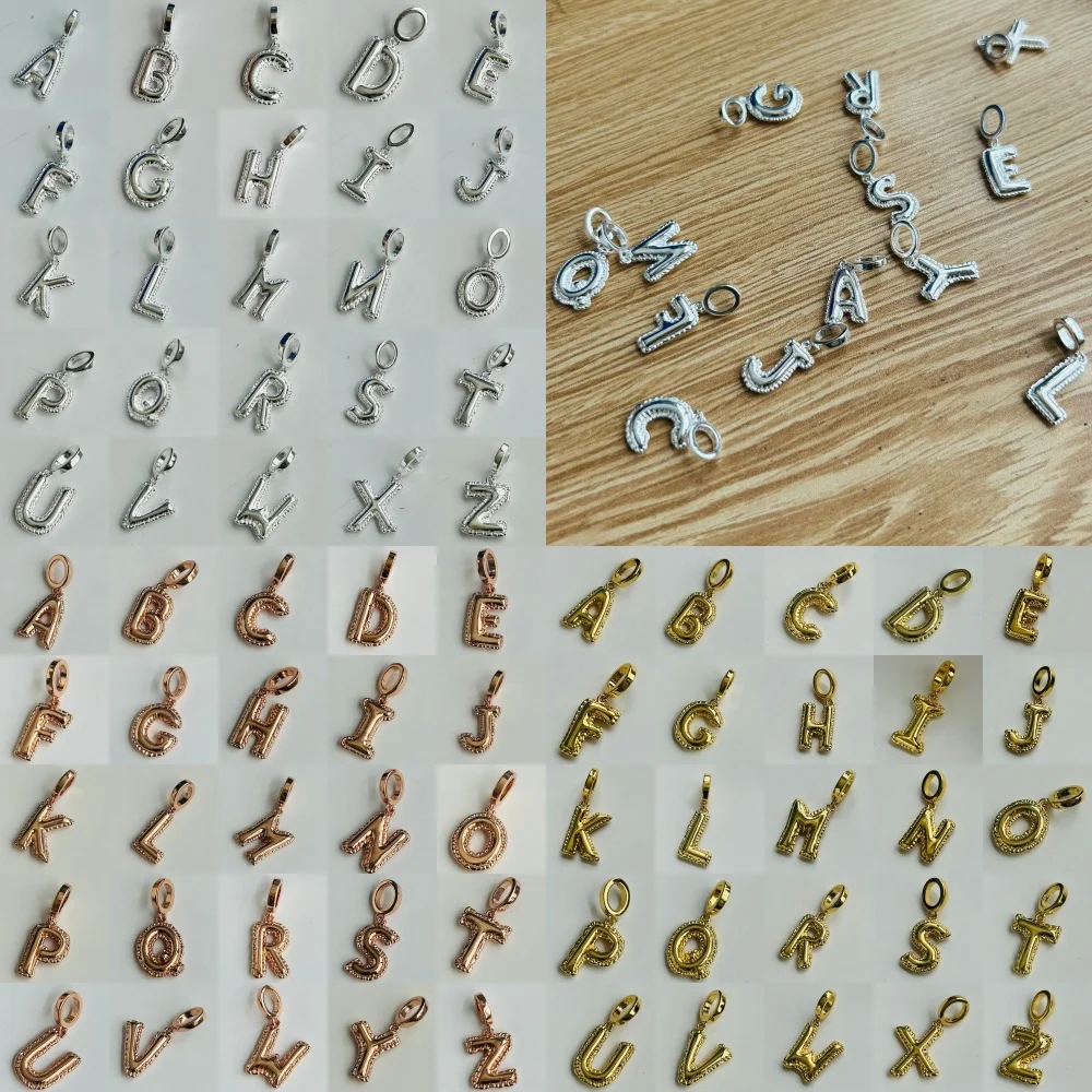 New 925 Silver 26 Character A-Z Bead Pendant,Suitable for Original Bracelets,Necklaces,DIY Accessories,Exquisite Jewelry