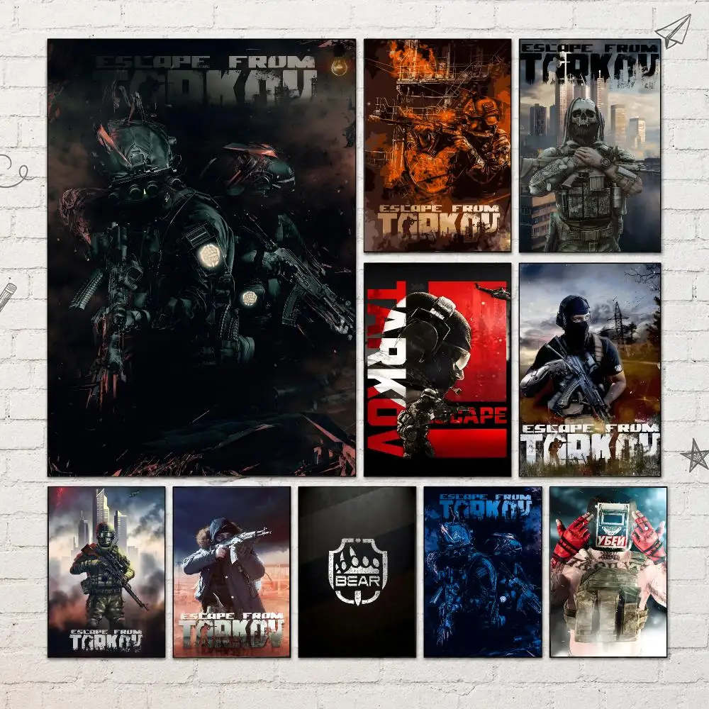 Game Tactical Survival E-Escape from Tarkov Poster PP Self-Adhesive Wall Decor for Bedroom,Living Room,Dorm,Bar Aesthetic Gift