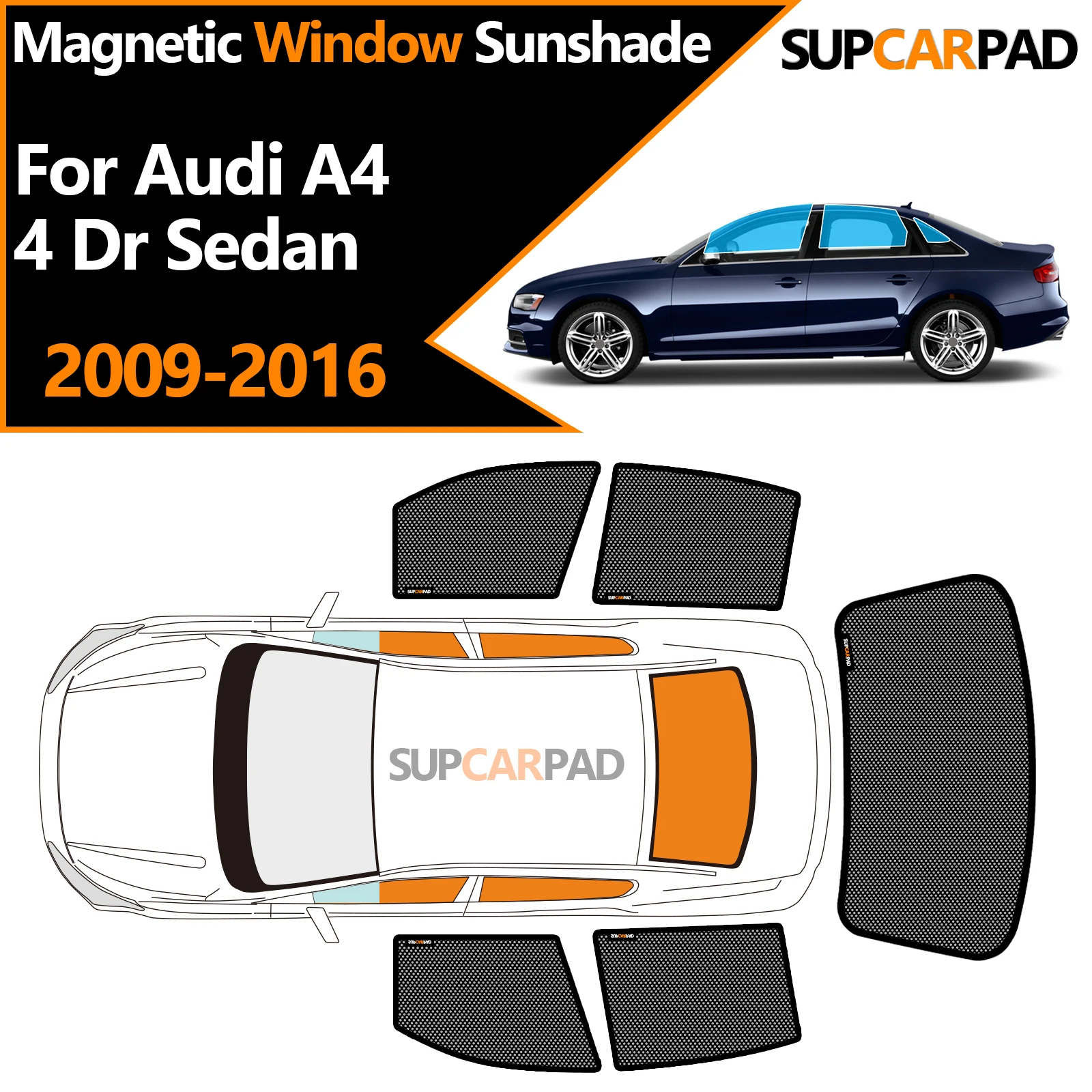 �y�Z�[�����z�J�X�^���Ԃ̑��T���V�F�[�h �A�E�f�B A4 4�h�A�Z�_�� 2009-2016 ���C�J�[�e�����b�V�� �t�����g�K���X�t���[���J�[�e���p