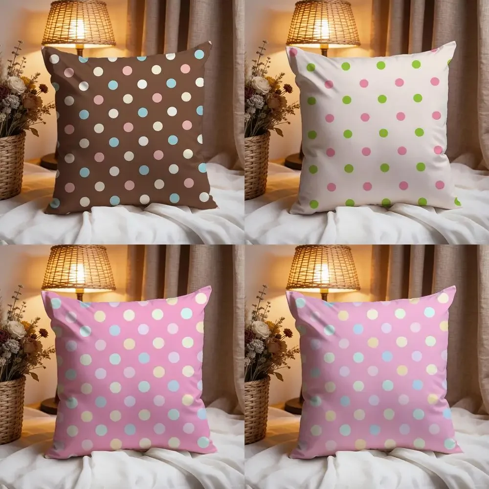 AAmerican Retro Polka Dot Cushion Cover Premium Comfort Reversible Pillow Cove -Two in One Design for Any Room & Car Interior