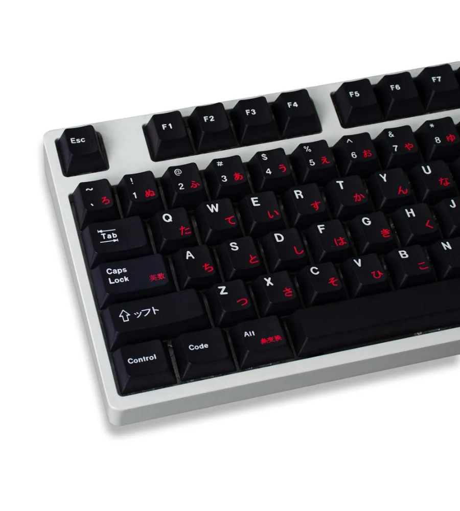 Black and white red keycap Japanese 131 key cherry original factory height PBT hot sublimation