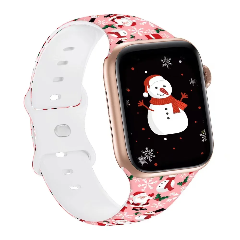 クリスマスシリコンストラップ Apple Watch Ultra/3 49mm 11 10 9 8 7 46mm 45mm 41mm ブレスレット リストバンド iWatch 6 5 4 SE 44mm 42/40mm対応