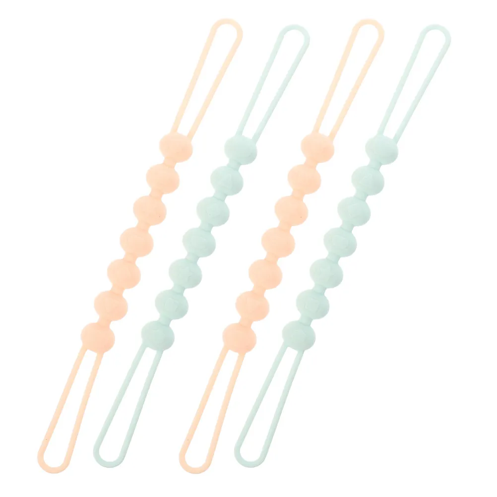 

Набор из 4 силиконовых держателей для пустышек: гибкие цепочки-ремешки для пустышек, предотвращающие потерю, незаменимые аксессуары для малышей