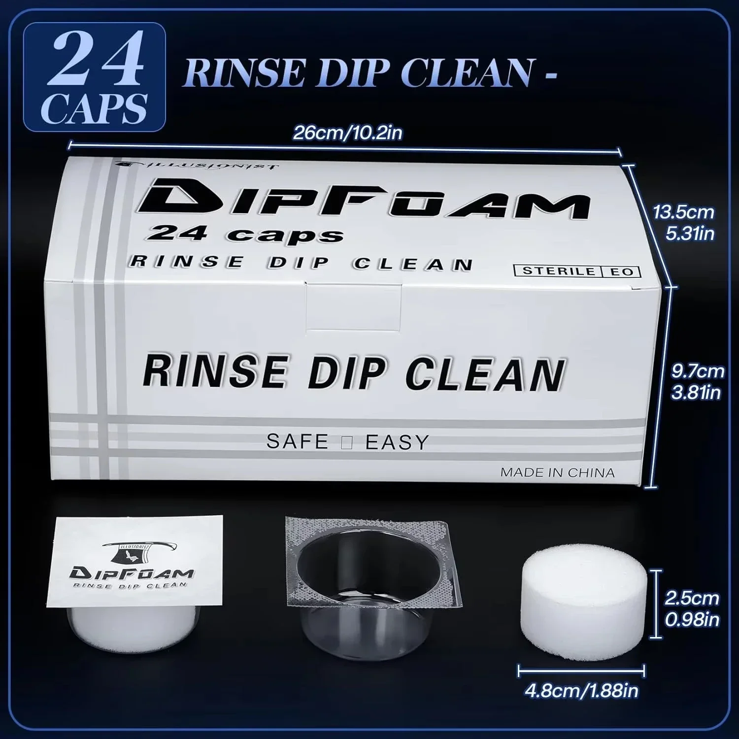 Narkasy Dip Foam Cups20Pcs Square Sponge Dip Cup Disposable Rinse Caps for Color Switching & Needle Cleaning Tattoo Supplies