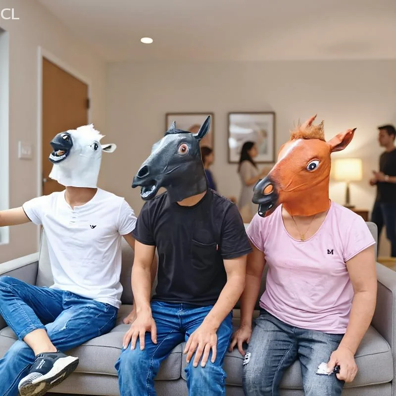 Terrificante máscara de cabeza de caballo para fiestas de disfraces DIY, 1 pieza: perfecta para cosplay de Halloween