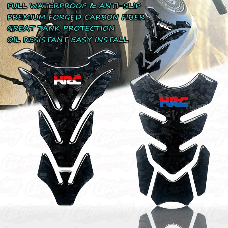 Fit For CBR1000 600RR CB400 CB750 CB1300 HORNET HRC logo Real Carbon fiber tank pad Protector Sticker