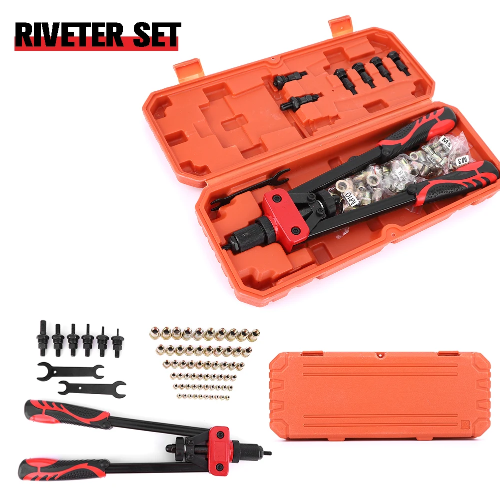 Rivet Nut Tool Rivnut Tool Kit Professional Rivet Nut Tool Kit Insert Manual Riveter for Sheet Metal & Automotive Work