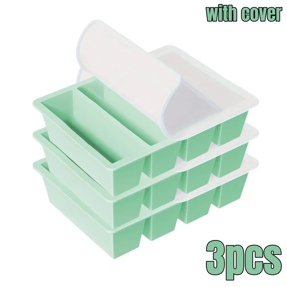 1/4 Stuks Grote Rechthoekige Ijsblokjesvorm Set Met Deksel Stapelbare Vriezer Trays Voor Flessen Dranken Lange Kubussen schimmel Keuken Artikelen