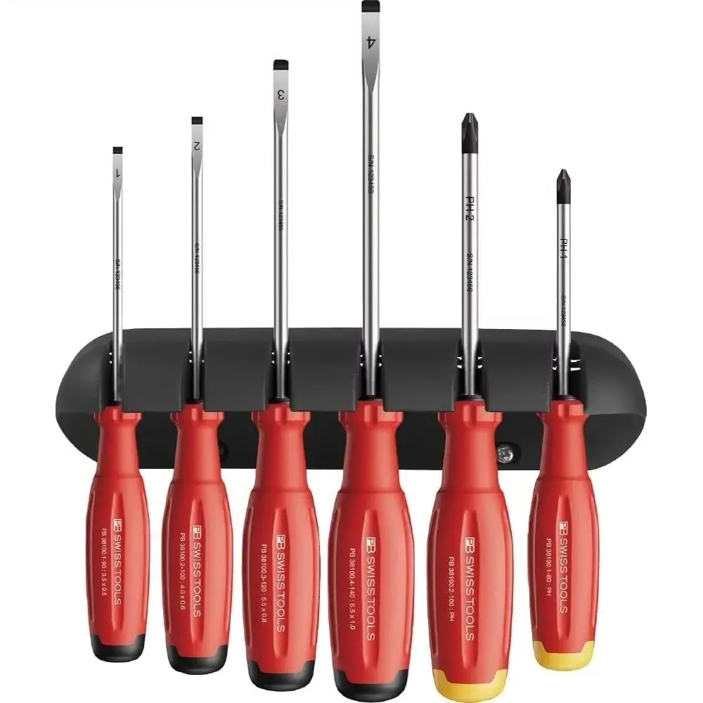PB SWISS TOOLS PB 38244.H 6PCS Swiss Grip EVO Screwdriver Set with Storage Holder