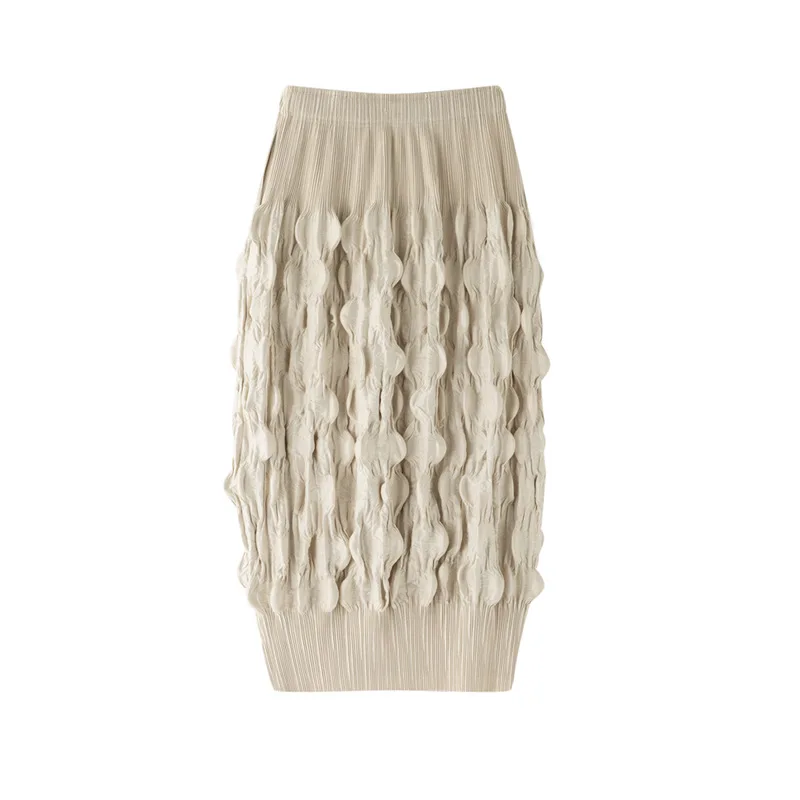 

Miyake Pleated Bustier Niche Design Sense Skirt Women 2025 Summer Senior Sense High Waist Thin Personality Bubble A-line Skirt