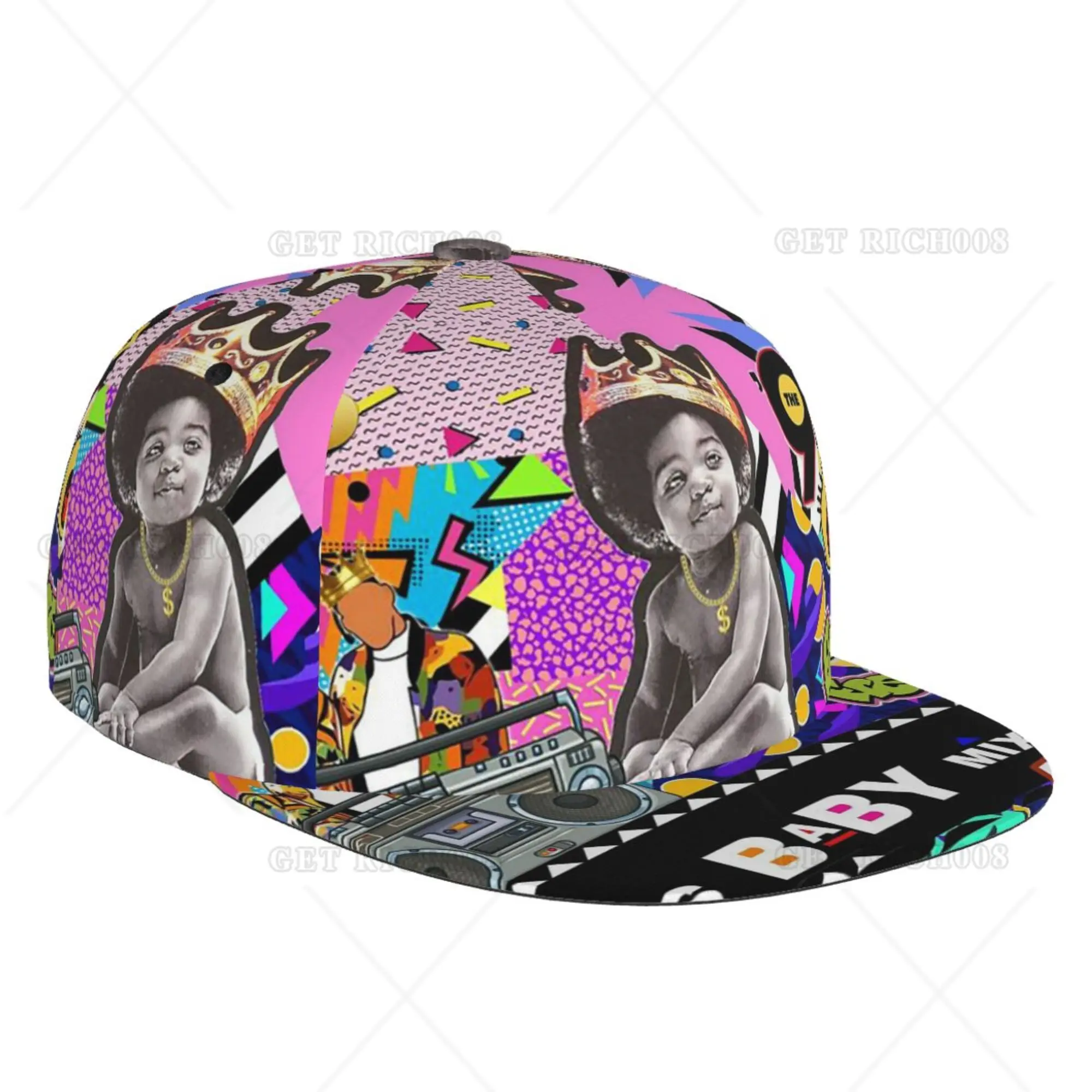 

80s Vintage Afro Music Baseball Cap Hiphop Fashion Hats All Seasons for Men Women Teens Boys One Size Adjustable Men Cap