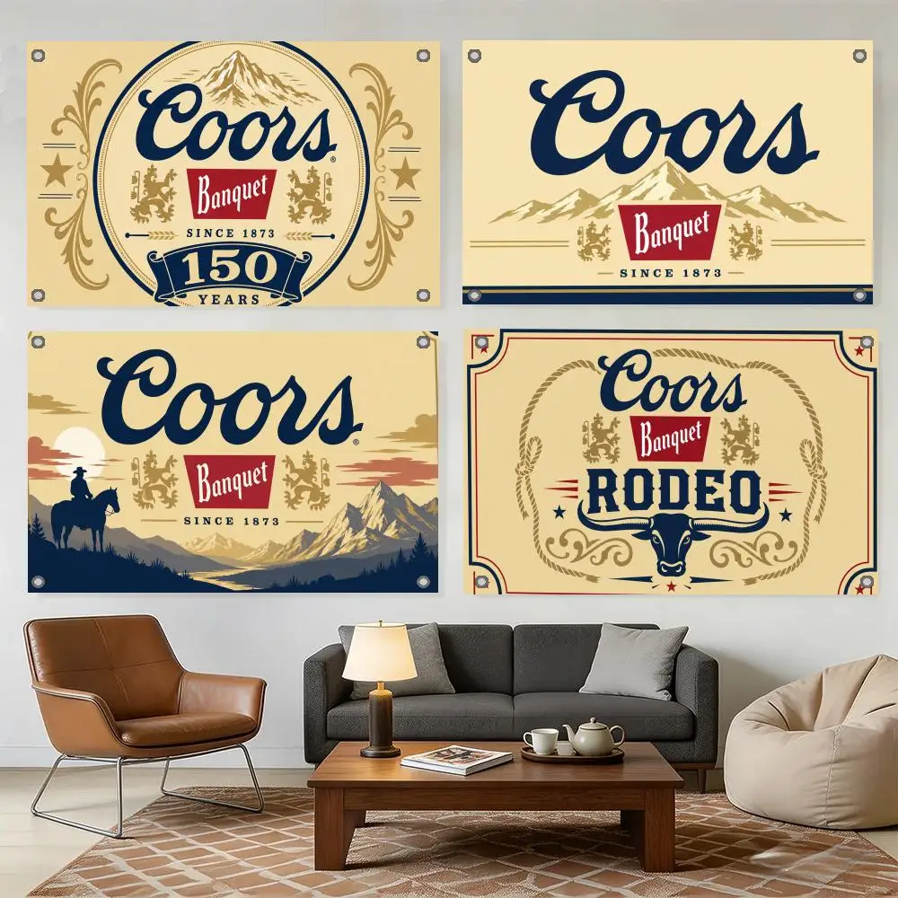 Brand C-Coors Banquet Flags Home Yard & Garden Decor Banner - Indoor Outdoor Wall Hanging Flag