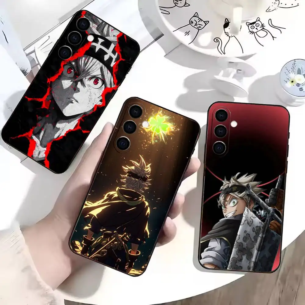 Black Clover Asta Phone Case For Samsung Galaxy A73,A72,A71,A70,A53,A52,A51,Soft Silicone Black Cover