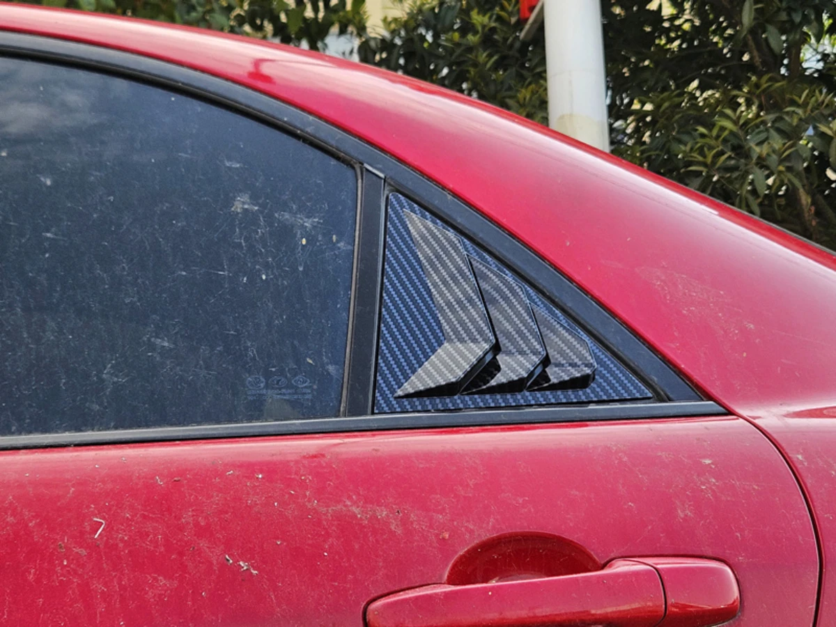 For Mazda 6 Sedan 2003-2012 Car Rear Window Side Sticker Vent Shutter Louver Cover Trim Accessories ABS Carbon