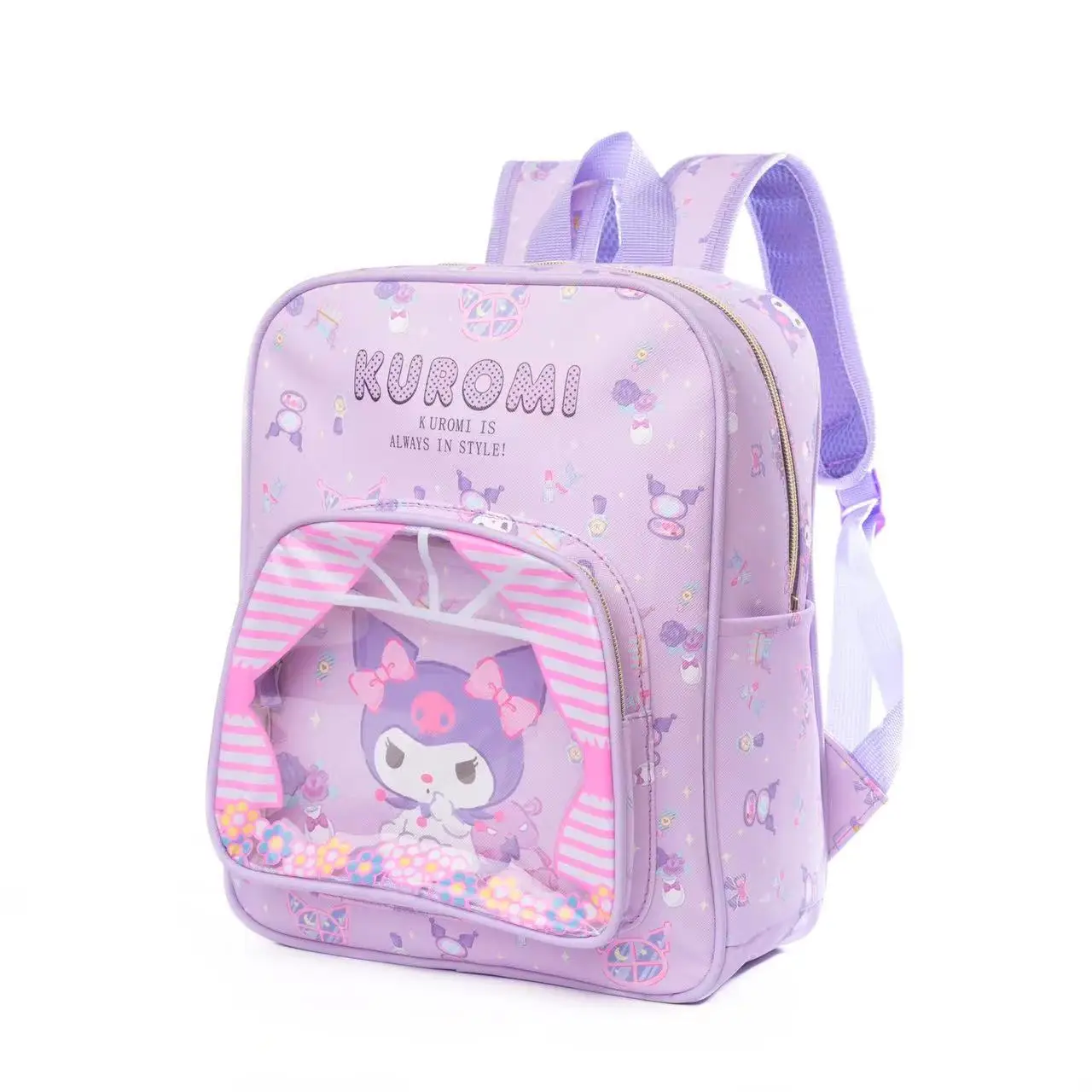 Sanrio Women Shoulder Bag Cute Kuromi Hello Kitty Cinnamoroll Anime Kawaii Large Capacity Student Schoolbag For Girl Kids Gifts