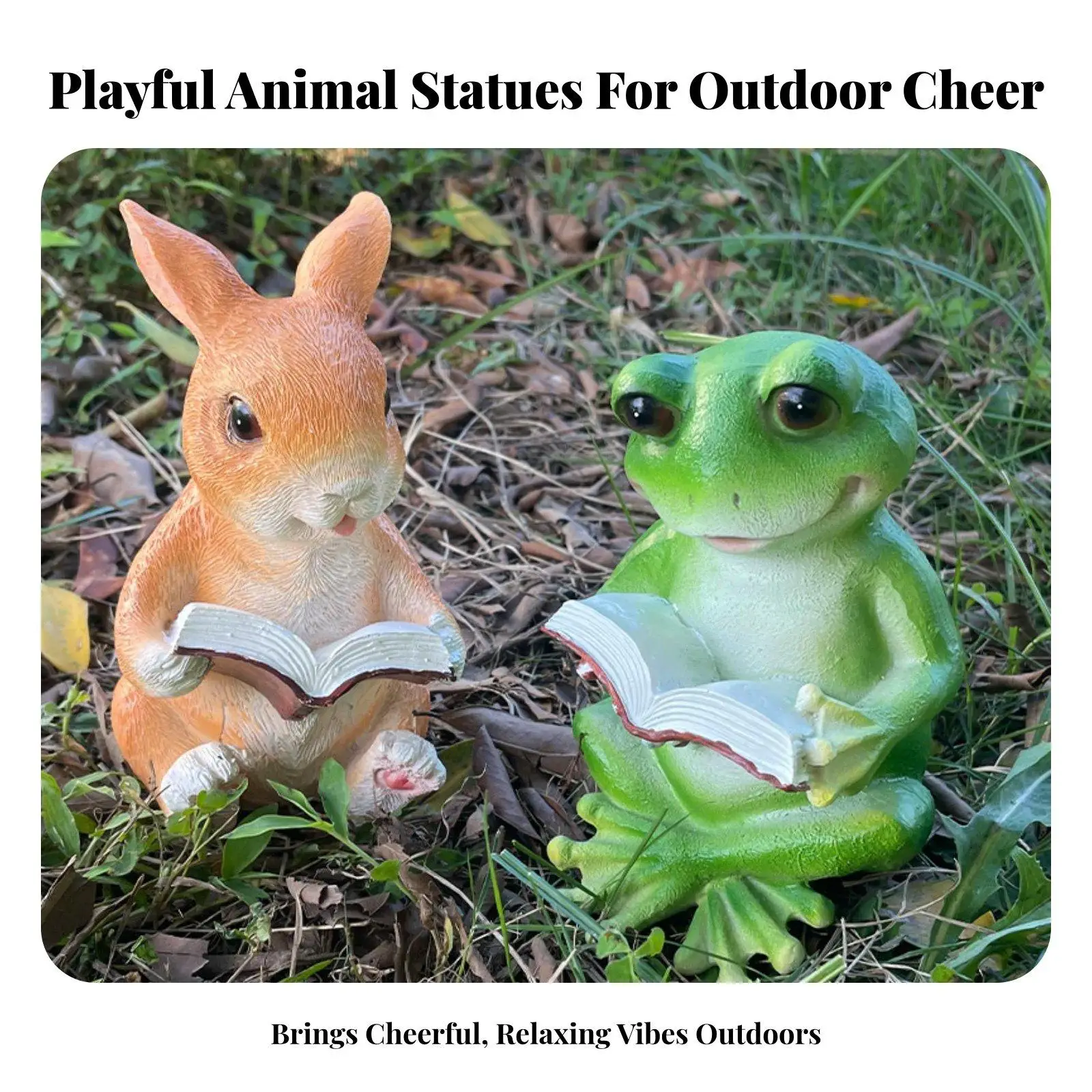 Outdoor Resin Frog Statue Reading Book Figurine for Garden Decor Animal Sculpture Weatherproof Patio Lawn Art Gift for Plant