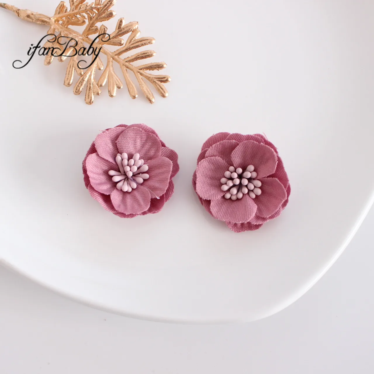 Fashion 3.5cm Fabric Hair Flowers Women Girl Flowers Decorate DIY Accessories For Hair Brooch Headband