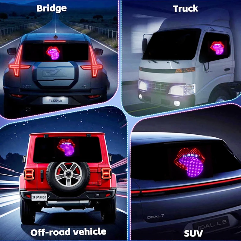 Led Windshield Display for Cars with lips Animated Blinking Demon Eyesgeneral Motors Front and Rear Windshield Dynamic Light