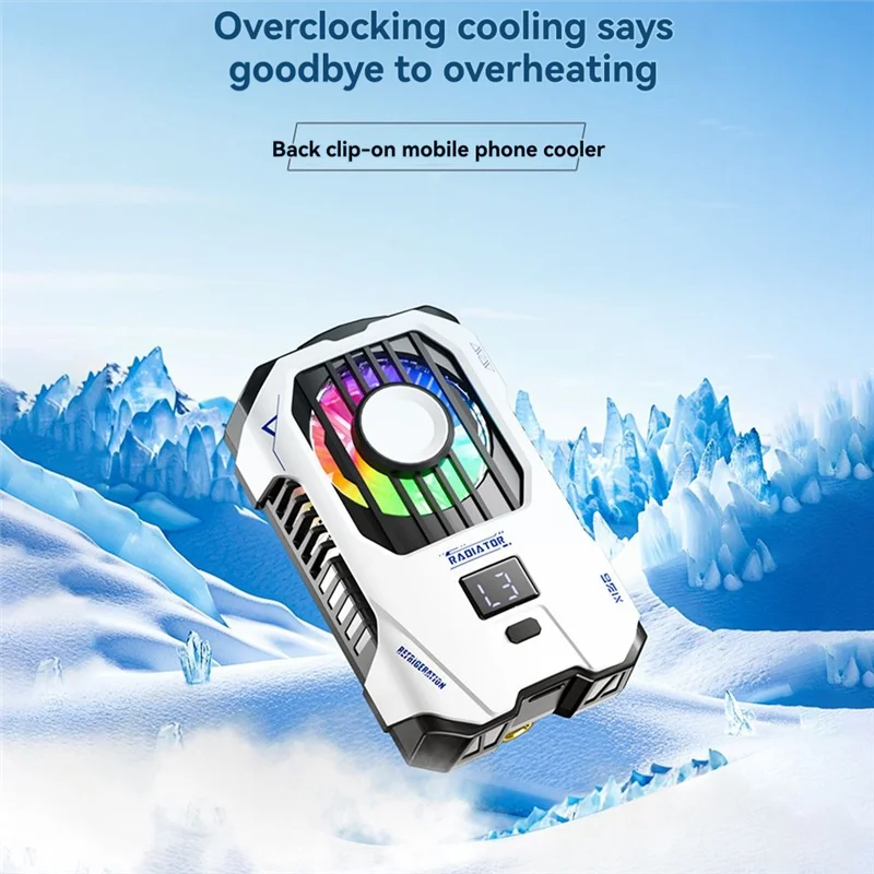 X136 Mobile Game Cooler Semiconductor Cooling Radiator For Cell Phones Built-In 2500Mah Digital Display 3 Gears Adjustable