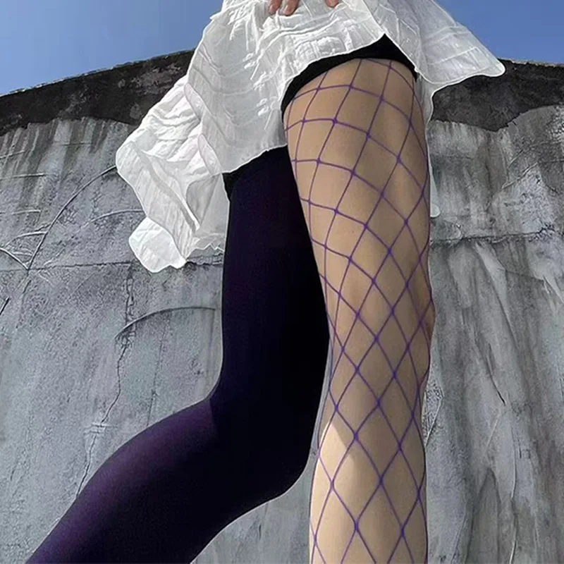 2026 Frühjahr/Sommer Damen 80D D-Strumpfhose, einbeinige Netzstrumpfhose, asymmetrische Strumpfhose, kombinierbare Strumpfhose – Detail 21