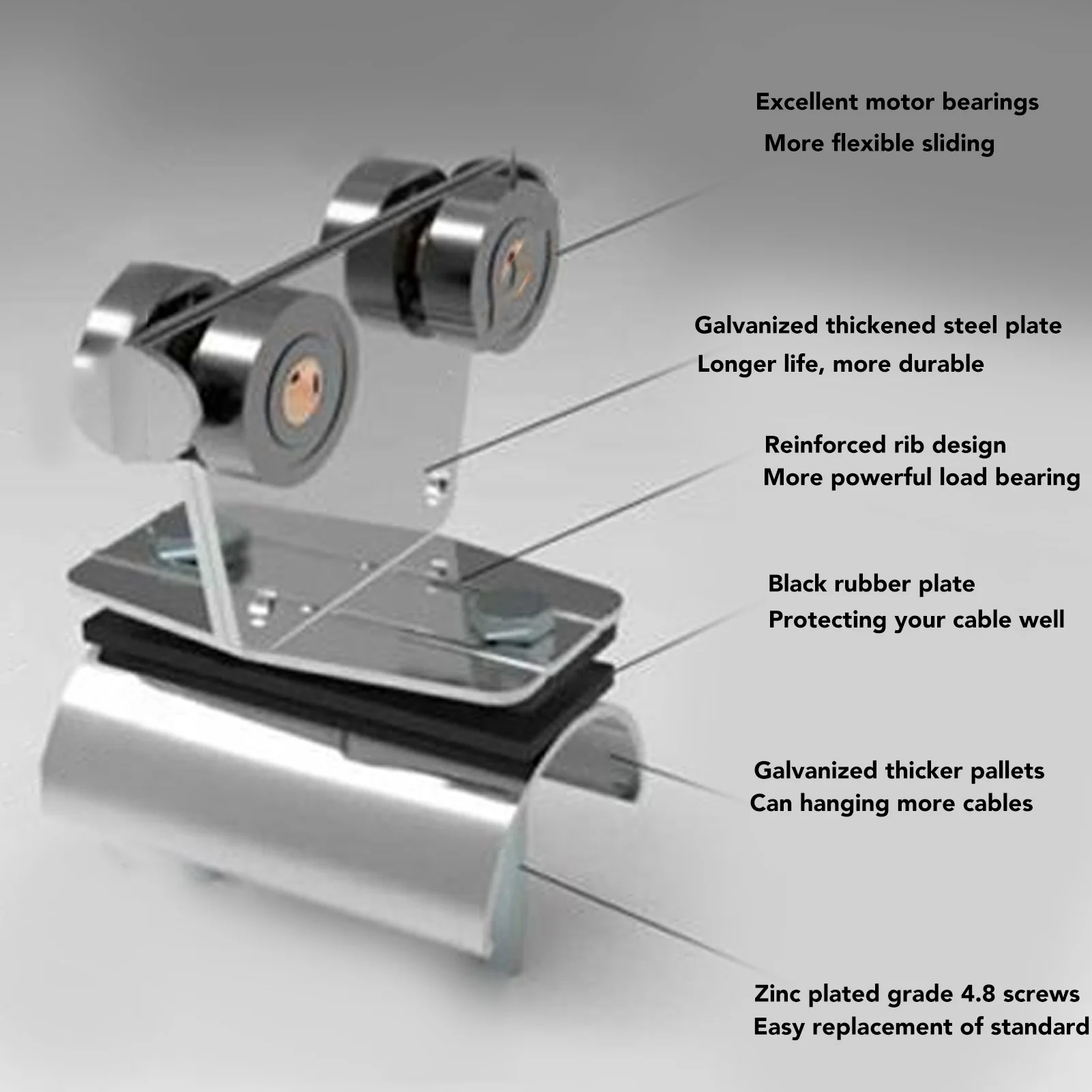 Poulie à Roulettes en Acier Inoxydable de 24mm de Diamètre, 1 Pièce