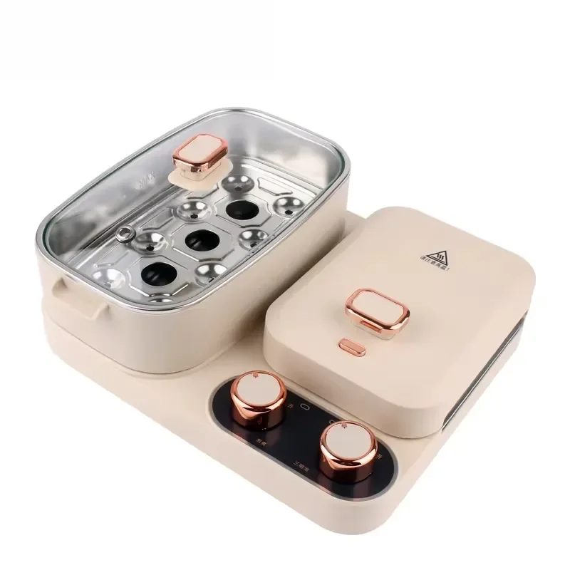 Electric 3-in-1 Home Breakfast Maker, Sandwiches, Fried Eggs, Hot Pot, Food Steamer