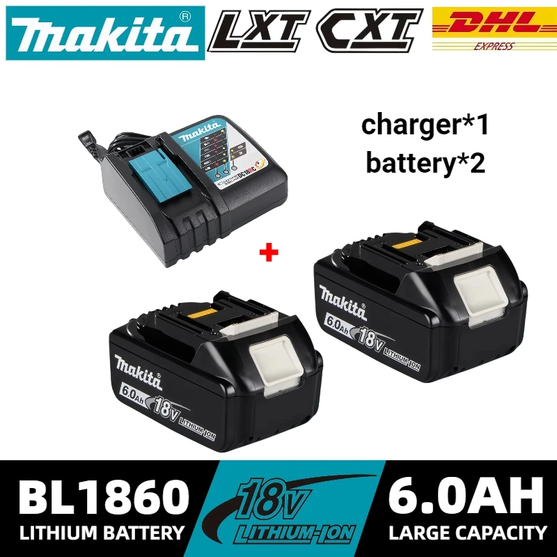

100% Original makita battery, 18V 6.0Ah Replaceable LED battery for Makita Drill DDF487 DTD173 DGA404 DTW700 power tools Battery
