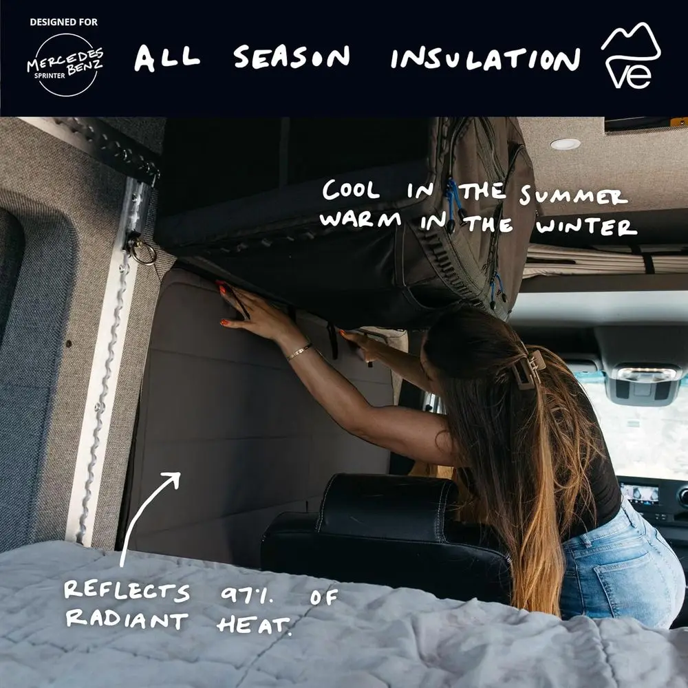 ستارة تعتيم معزولة مغناطيسية لنوافذ الطاقم Mercedes-Benz NCV3/VS30 (2007-تيار) - فحمي #3