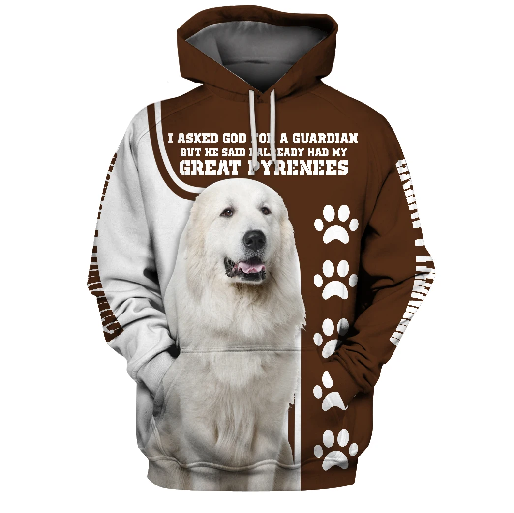 Animal Great Pyrenees Dog 3D Full Printed Unisex Deluxe Hoodie Men Sweatshirt Streetwear Zip Pullover Casual Jacket Tracksuit