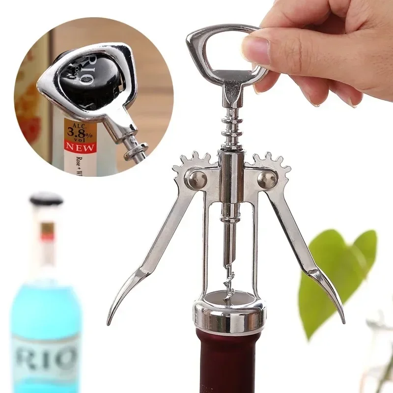 Abridor De Vino De acero inoxidable, sacacorchos tipo ala De Metal, abrebotellas, sacacorchos