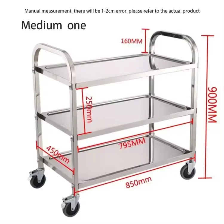 Lyroe Hotel and Restaurant Stainless Steel Dining Car Cart  Food Service Catering Trolley Cart