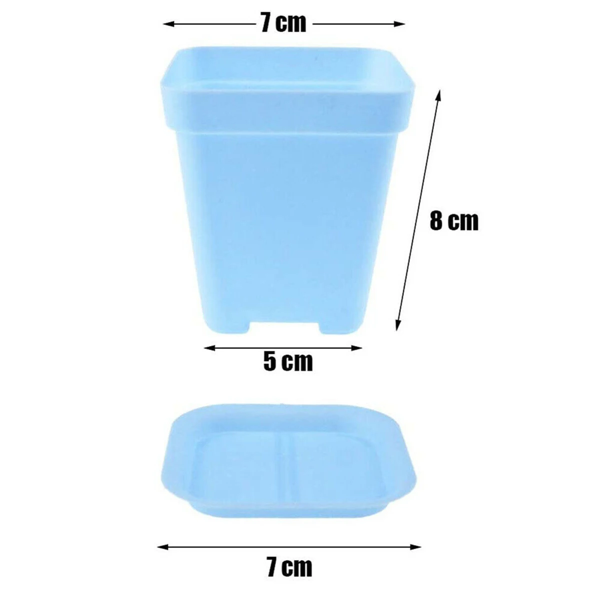 Plant Flower Pot Plastic Pot Square With Pots Trays 12PCS Accessories Decoration Flower Home decor Replacement
