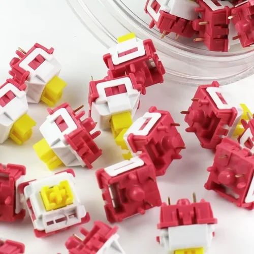 Imagen 2 del producto LEOBOG Nimbus V3 interruptores lineales 34gf 5Pin POM vástago eje amarillo para Juegos de PC Teclado mecánico MX interruptor prelubrado personalizado DIY