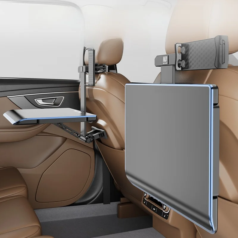 

Car-Mounted Foldable Table Board Portable Meal Table Laptop Desk for Rear Adjustable Angle Metal Material Storage Organizer
