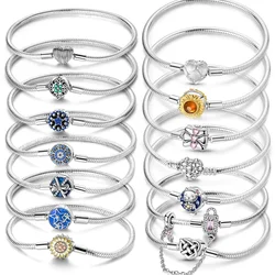 Charms Bracelet Original 17-20CM Star Stars Heart-shaped Sunflower Zircon Bracelets Fit DIY Charm Women Birthday Jewelry Gifts