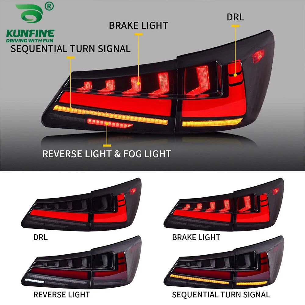 Pair Of Car Tail Light Assembly For LEXUS IS250 IS300 IS350 ISF 2006-2012 LED Brake Signal light Car led Tail light Tuning Parts