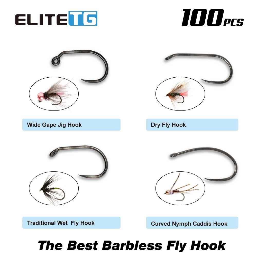 Anzuelos Elite TG para pesca con mosca – Jig boca ancha trucha