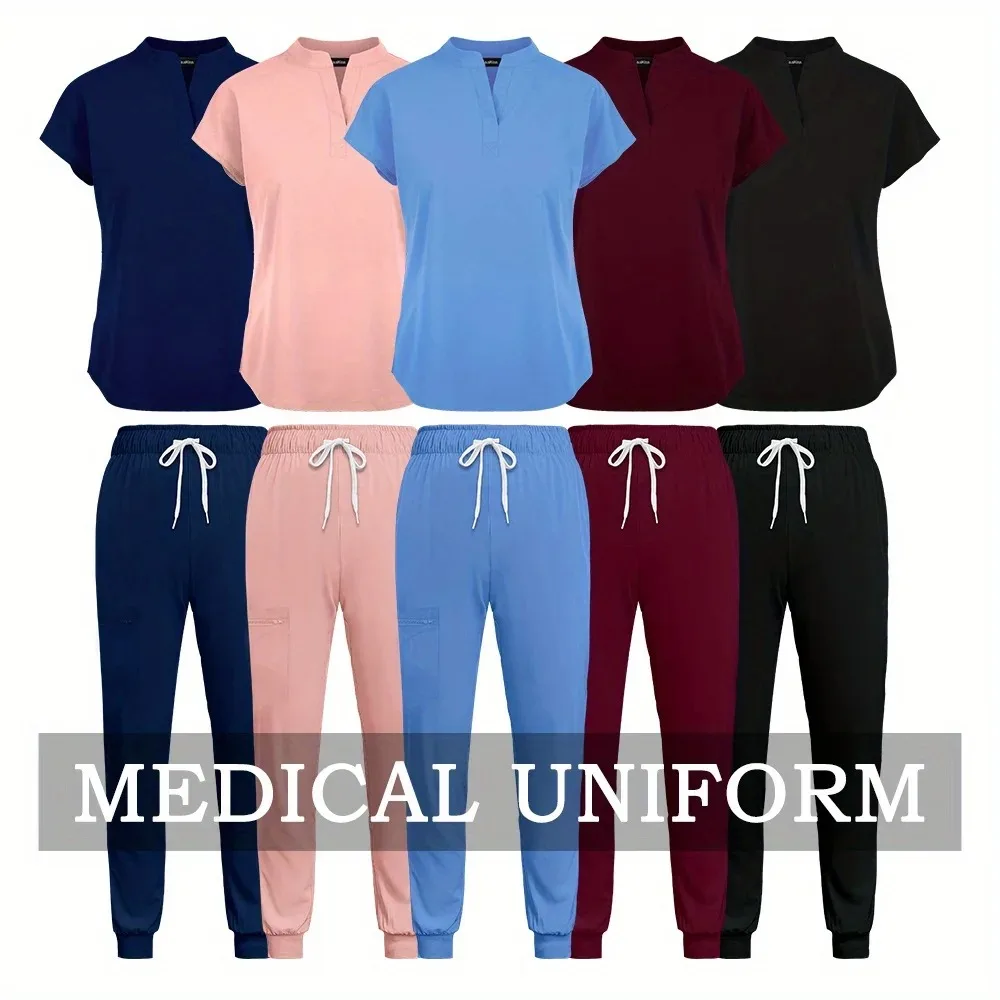 

Work Clothing for Women Nurse Uniforms Scrubs Set Hospital Work Wear Wholesale New Blue Overalls Unisex Solid Uniform