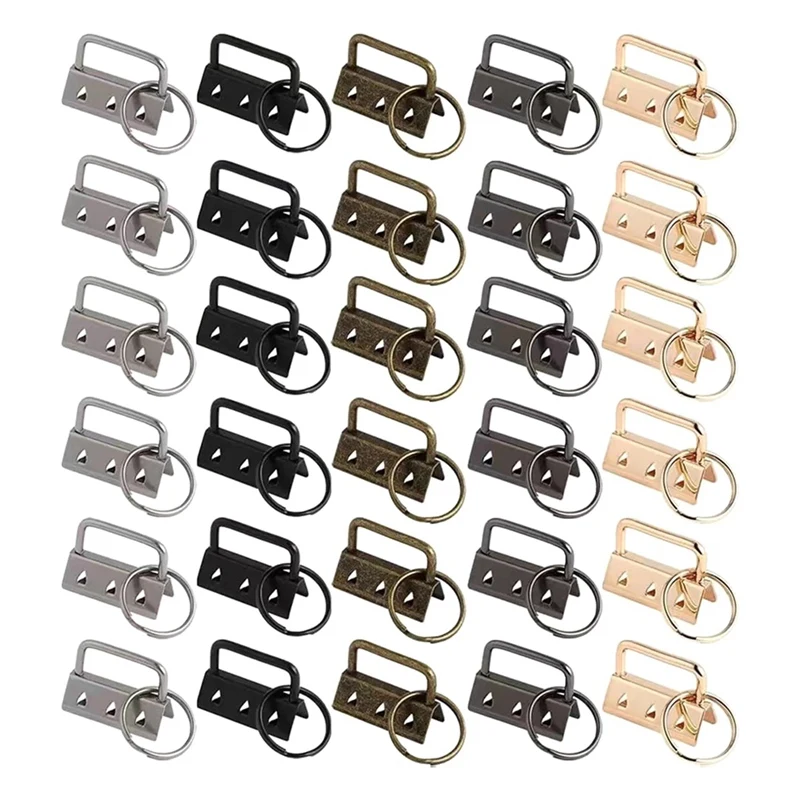 Metal Color Tail Clip Set, Hardware Keychain com chaveiro, Ferramentas DIY, 30 Pack, 32mm