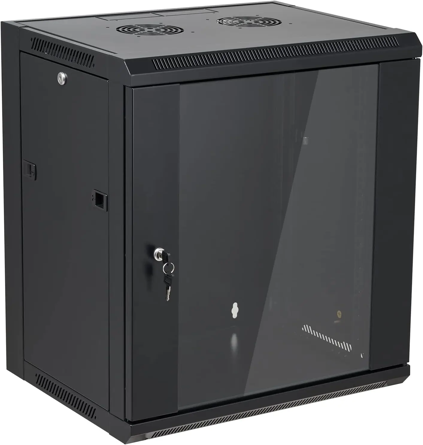 Wall Mount Server Cabinet Network Rack Enclosure Locking Glass Door