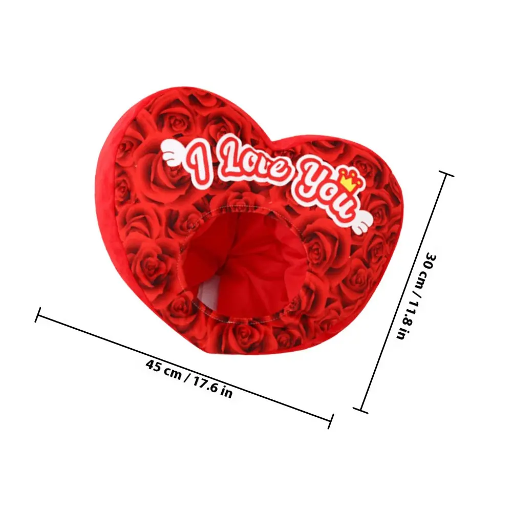 Rose Heart Headgear Cute Costume Hat Valentines Day Party Cosplay Photo Prop Festival Novelty Fun Role Play Headwear