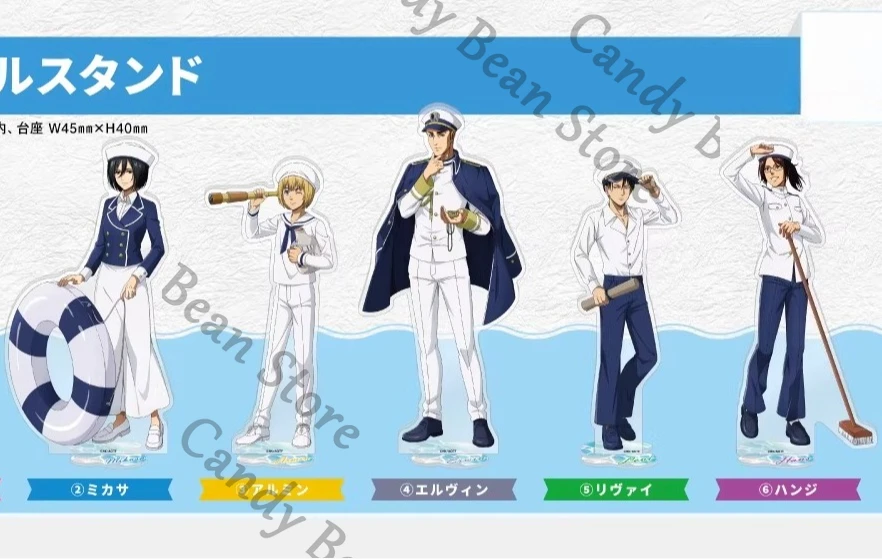 アニメ正規品-進撃の巨人-リヴァイ・アッカーマン-エルヴィン・スミス-ハンジ・ゾーイ-ミカサ-コスプレ-ネイビー-アクリル製スタンドサイン-漫画フィギュアスタンド