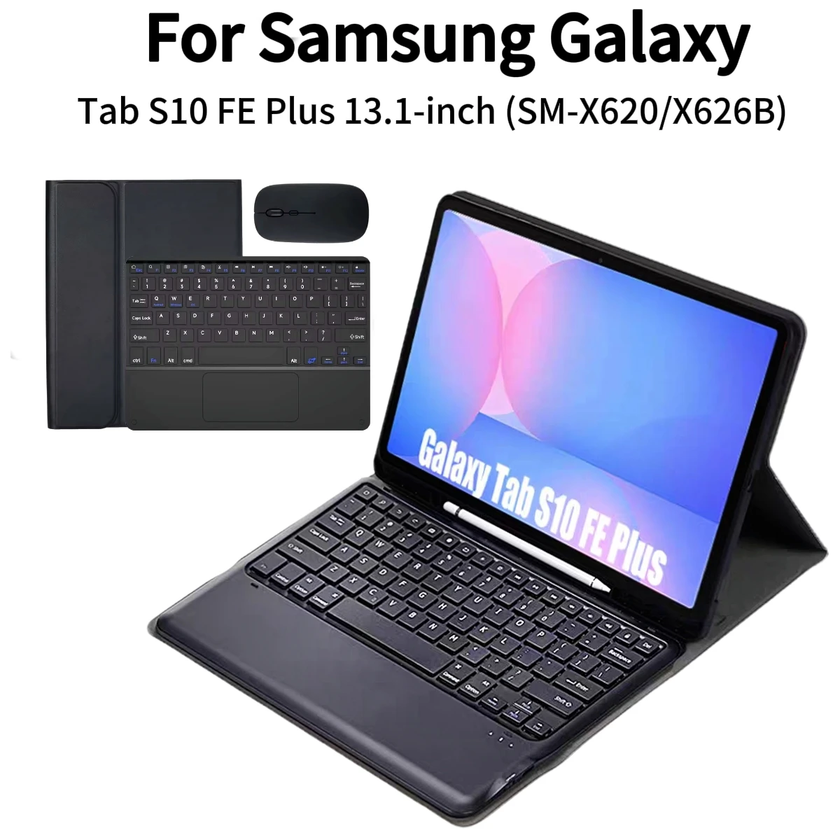 Tablet Case For Samsung Galaxy Tab S10 FE Plus 13.1inch Keyboard Cover For Galaxy Tab S10 FE Plus 13.1-inch (SM-X620/X626B)