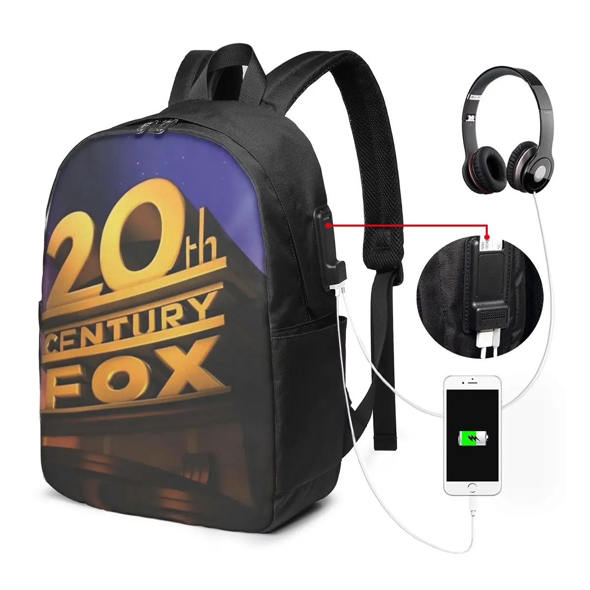 20th Century Fox Classic Backpack Travel Notebook Bag Computer College Student School Bag Laptop Shoulder Bags for Men Women