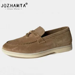 JOZHAMTA Real Leather Women Flats Shoes 2023 Spring Fashion Loafers Casual Shoes For Woman Daily Office Lady Footwear Size 35-40