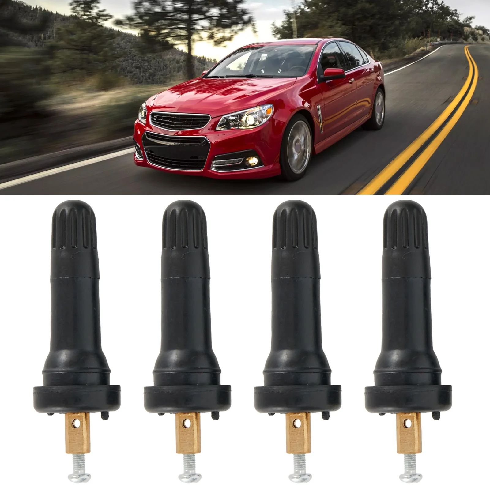 4Pcs Car Rubber Wheel Rim TPMS Tire Pressure Sensor Valve Stem For GMC For Cadillac For Chevy