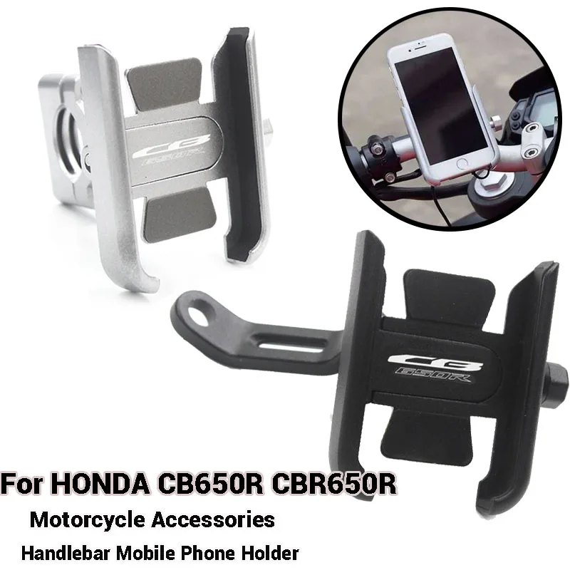 

2023 New For CB650R CBR650R CBR CB 650R Motorcycle Handlebar Rear Mirror Mobile Phone Holder GPS Stand Bracket Black